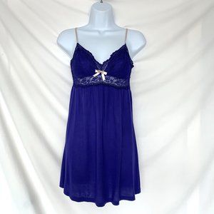 Eberjey Chemise Night Dress Cobalt Blue Purple Size Petite S